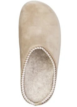 Laurina, klassische Damen-Hausschuhe, Weite G, mit gemusterter Bordüre