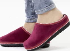 Laurina, klassische Damen-Hausschuhe, Weite G, mit gemusterter Bordüre