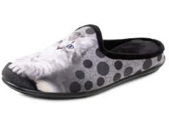 Laurina, klassische Damen-Hausschuhe, mit Katzen-Motiv