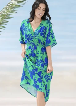 Laurina Kleid mit überschnittenem V-Ausschnitt