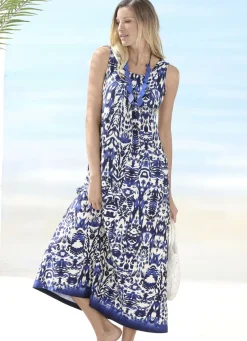 Laurina Kleid mit farbbrillantem Druckdessin, ärmellos