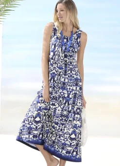 Laurina Kleid mit farbbrillantem Druckdessin, ärmellos