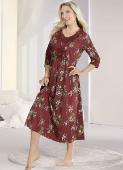 Laurina Nachthemd, knöchellang mit großzügiger Motivspitze