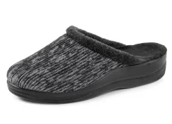 Laurina Pantoffel aus changierendem Cord-Material mit Filzbesatz