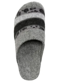 Laurina Pantoffel aus Filz und bedrucktem Kunstfell