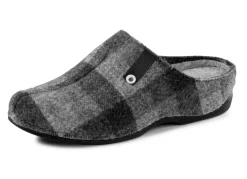 Laurina Pantoffel aus kariertem Textilmaterial