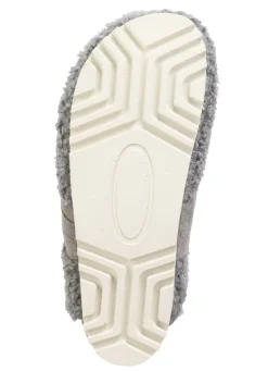 Laurina Pantoffel aus weichem Plüsch mit Veloursbesatz