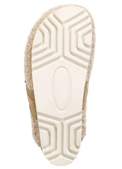 Laurina Pantoffel aus weichem Plüsch mit Veloursbesatz