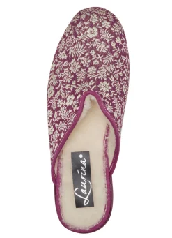 Laurina Pantoffel mit Blumen-Stickerei