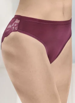 Laurina Viererpack Slips mit floraler Elastikspitze