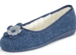 Laurina, warme Damen-Hausschuhe, mit Schurwolle