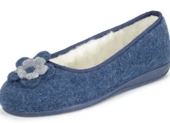 Laurina, warme Damen-Hausschuhe, mit Schurwolle