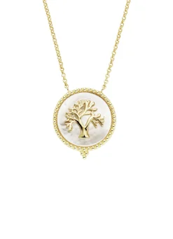 Lebensbaum Halskette mit Perlmutteinlage