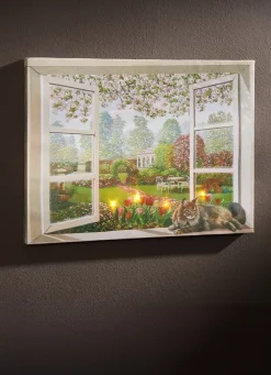 LED-Bild auf Holzrahmen