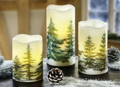 LED-Echtwachskerzen, 3er-Set