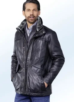 Lederjacke mit Doppeltaschen