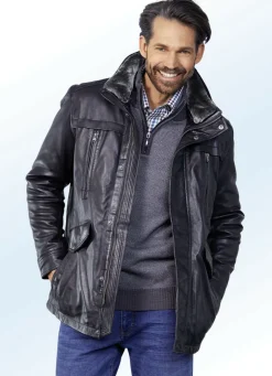 Lederjacke mit Doppeltaschen