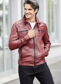 Lederkurzjacke mit zwei Innentaschen