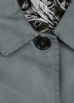 Lederkurzmantel mit Umlegekragen