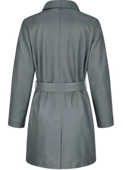 Lederkurzmantel mit Umlegekragen