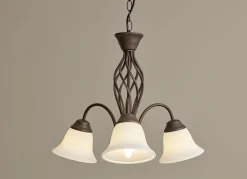 Leuchtenserie aus Metall mit Glasschirmen