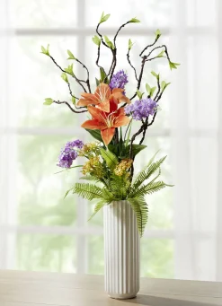 Lilien-Arrangement in Keramikvase