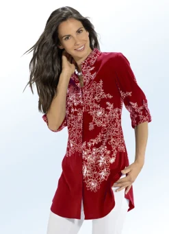 Longbluse mit Floraldessin