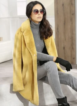 Longjacke aus kuschelweichem Kunstpelz