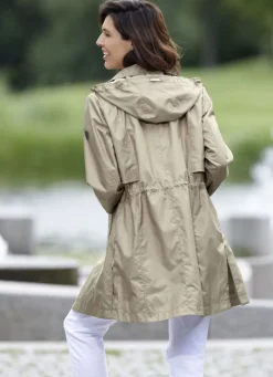 Longjacke mit abnehmbarer Kapuze