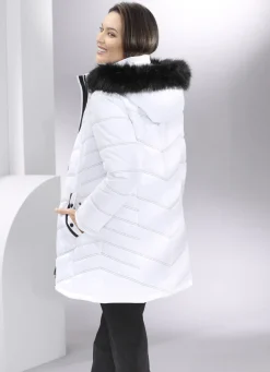 Longjacke mit abnehmbarer Kapuze