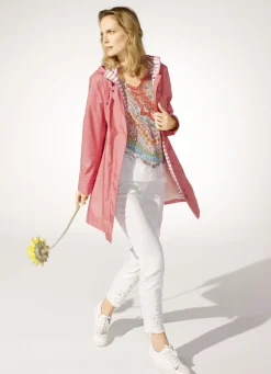 Longjacke mit abnehmbarer Kapuze