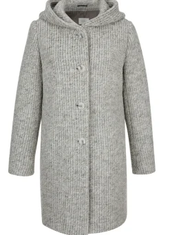 Longjacke mit fester Kapuze