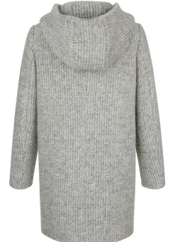 Longjacke mit fester Kapuze