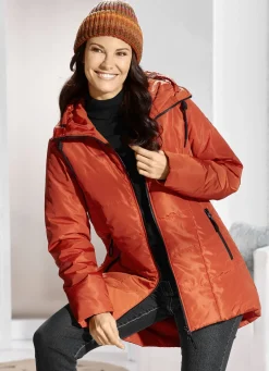 Longjacke mit umschlagbarem Regenschild