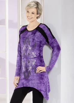 Longshirt in aktueller Batik-Optik in 2 Farben