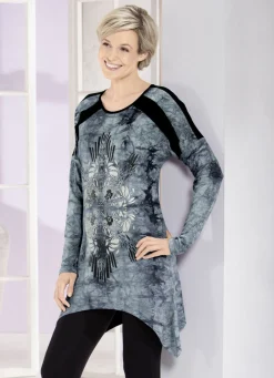 Longshirt in aktueller Batik-Optik in 2 Farben