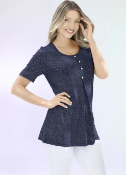 Longshirt mit dezentem Allover-Druck in 2 Farben