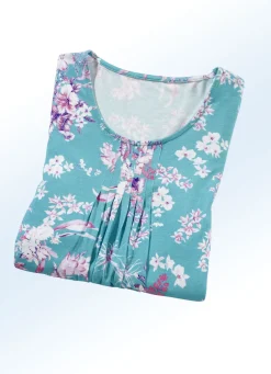 Longshirt mit dezenter Fältelung in 4 Farben