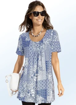 Longshirt mit Faltenlegung in 3 Farben