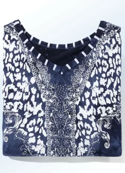 Longshirt mit V-Ausschnitt in 2 Farben