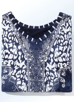 Longshirt mit V-Ausschnitt in 2 Farben