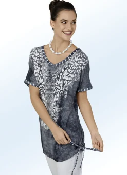 Longshirt mit V-Ausschnitt in 2 Farben