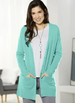 Long-Strickjacke in sehr weichem Feinstrick