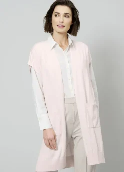 Long-Strickweste mit Kaschmir