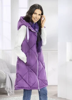 Longweste mit fester Kapuze