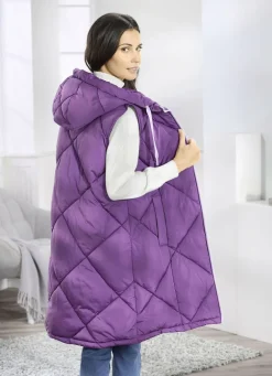 Longweste mit fester Kapuze