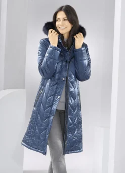 Mantel mit figurfreundlicher Längssteppung