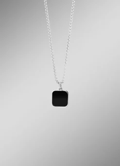 Maskuliner, stilvoller Anhänger mit echt schwarzem Achat