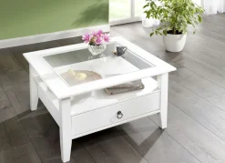 Massivholz Couchtisch im Landhaus-Stil