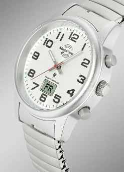 Master Time Funk-Damenuhr mit Edelstahlzugband